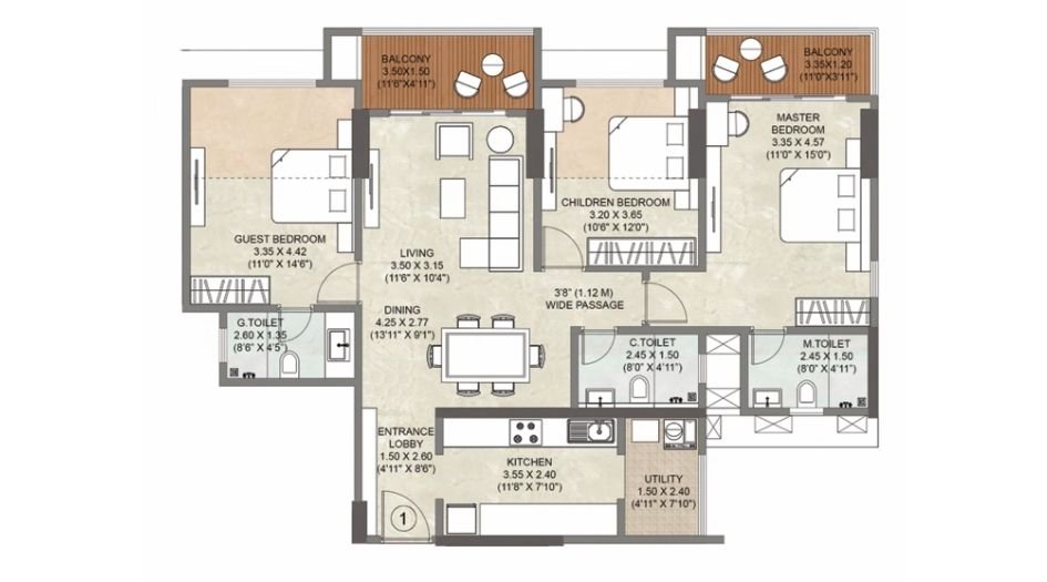 Kalpataru-Jade-Skyline-Gallery-3BHK-1189sqft-unit-plan